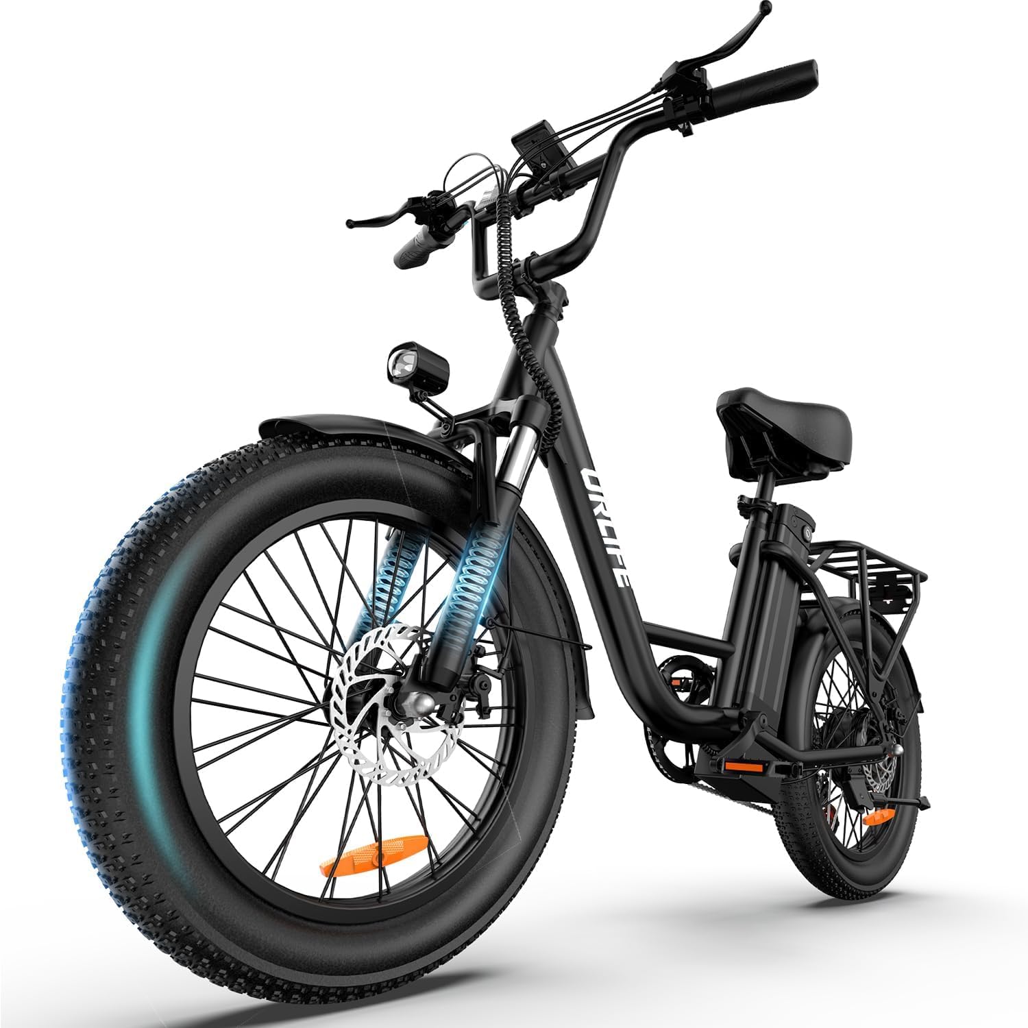 URLIFE Electric Bike for Adults, 20" x 3.0 Fat Tire Electric Bicycle with Colorful Display, 250W Motor Ebike, 48V 13Ah Removable Battery, 100 KM Max, All-Terrain E-Bike for Adults and Teens